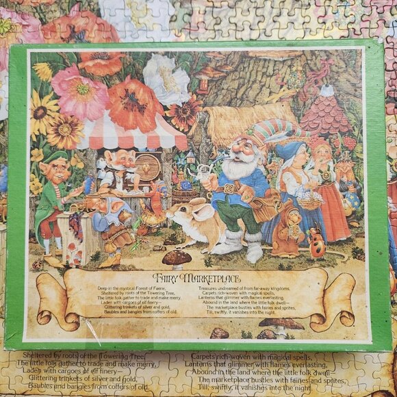 Vintage Fairy Marketplace Jigsaw Puzzle 500 Piece Current 1980 Complete - Picture 2 of 9